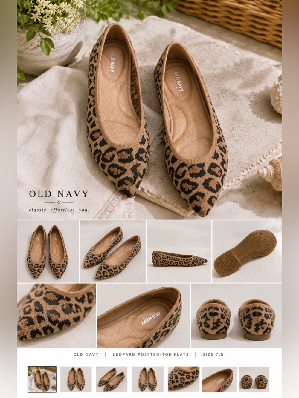 Old Navy Leopard Pointed-Toe Flats